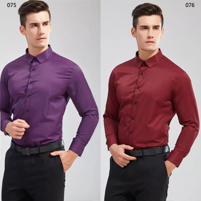 紫色襯衫男士職業裝襯衣工作服