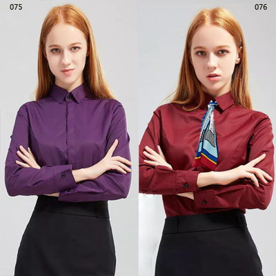 紫色衬衫女士职业装工作服衬衣